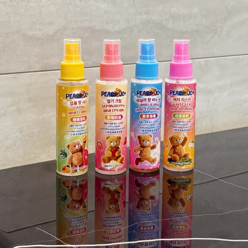 PEACH JO+ Korean Bear Strawberry Cream Jasmine Scented Clothing Fragrance Spray - A High-End Perfume for Clothes