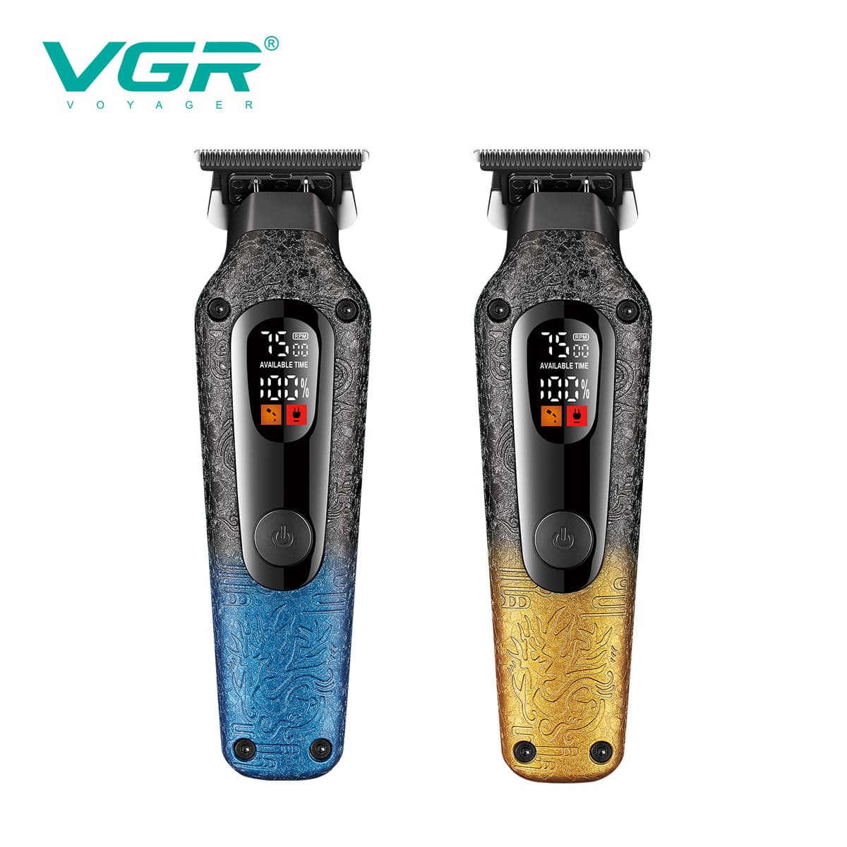 VGR879T New Cross-Border Men's Hair Clipper Home Use Oil Head Carving Trimmer USB Rechargeable Digital Display Hair Cutting Scissors
