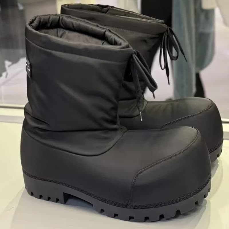 2024 Winter New Drawstring Round-Toe Snow Boots Unisex Outdoor Thick Sole Ski Boots Ugly-Cute Warm Height-Increasing Moon Boots