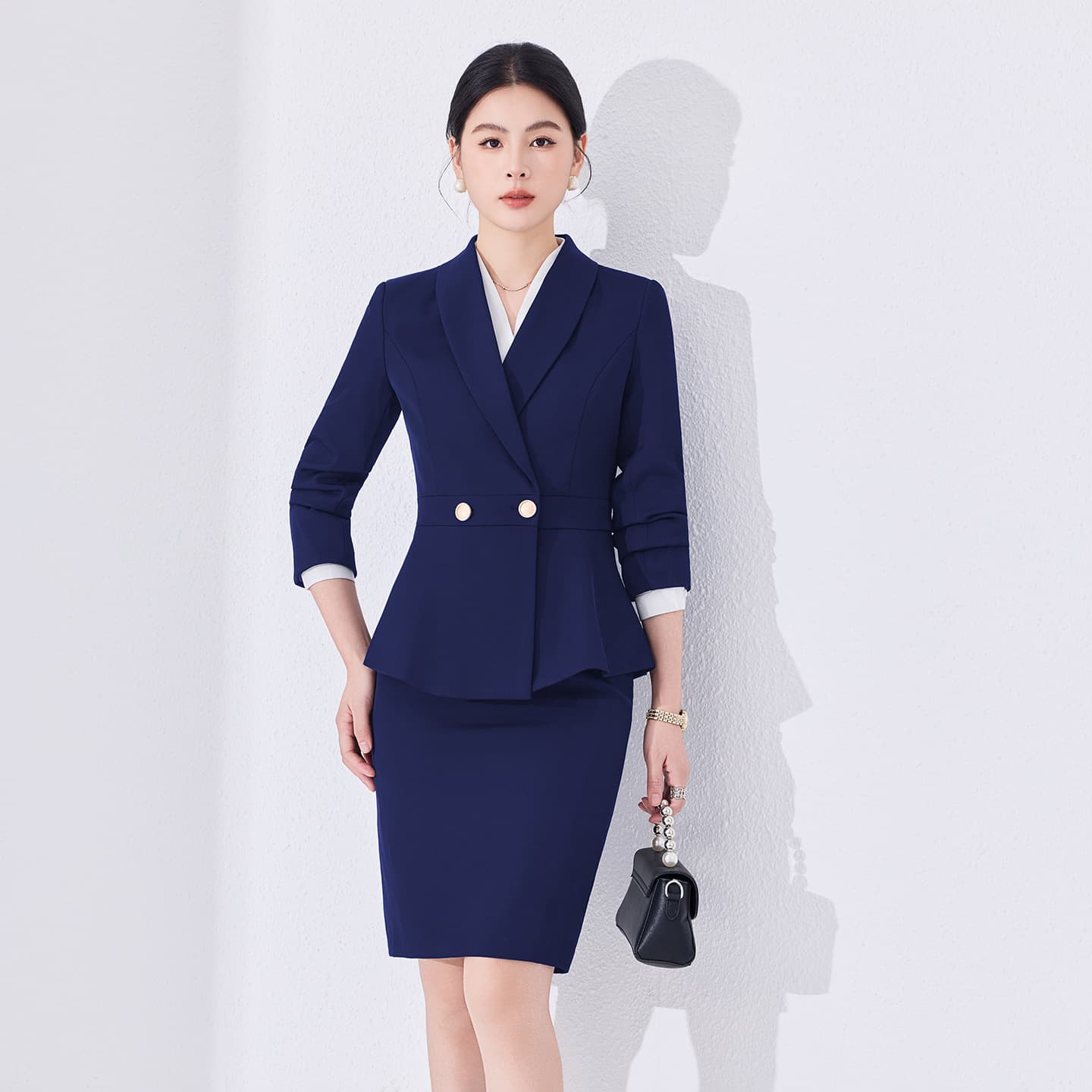2026 Spring/Autumn New Hotel Front Desk Beauty Salon Workwear Blazer Suit Set Women's Professional Suit Jacket In Stock