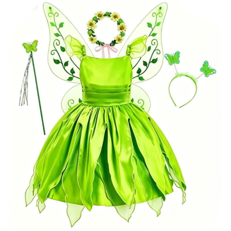 Halloween Tinker Bell Princess Dress, Children's Fairy Costume for Halloween Performance