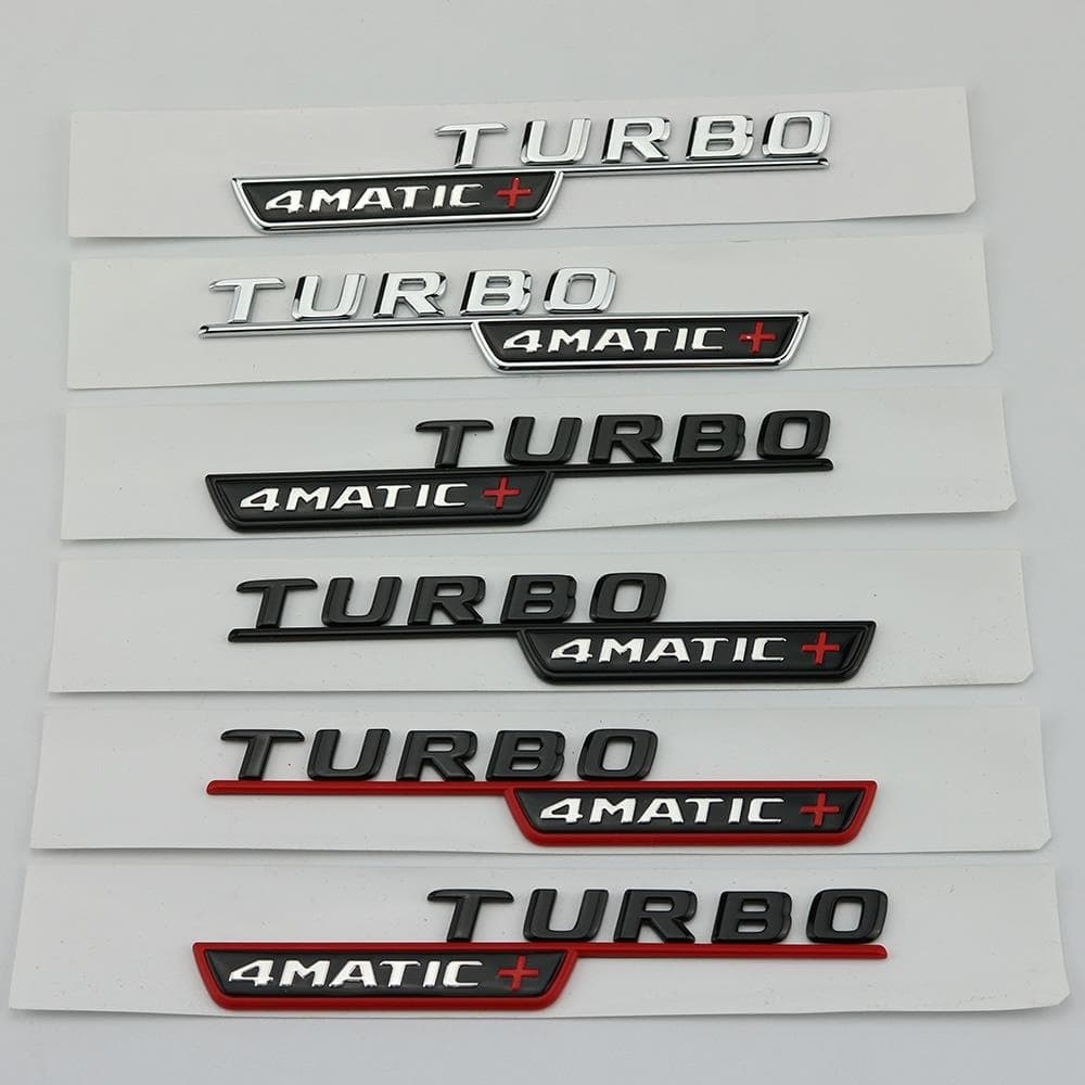 Mercedes AMG TURBO 4MATIC BITURBO 4MATIC+ Fender Side Badge Emblem Body Logo Sticker