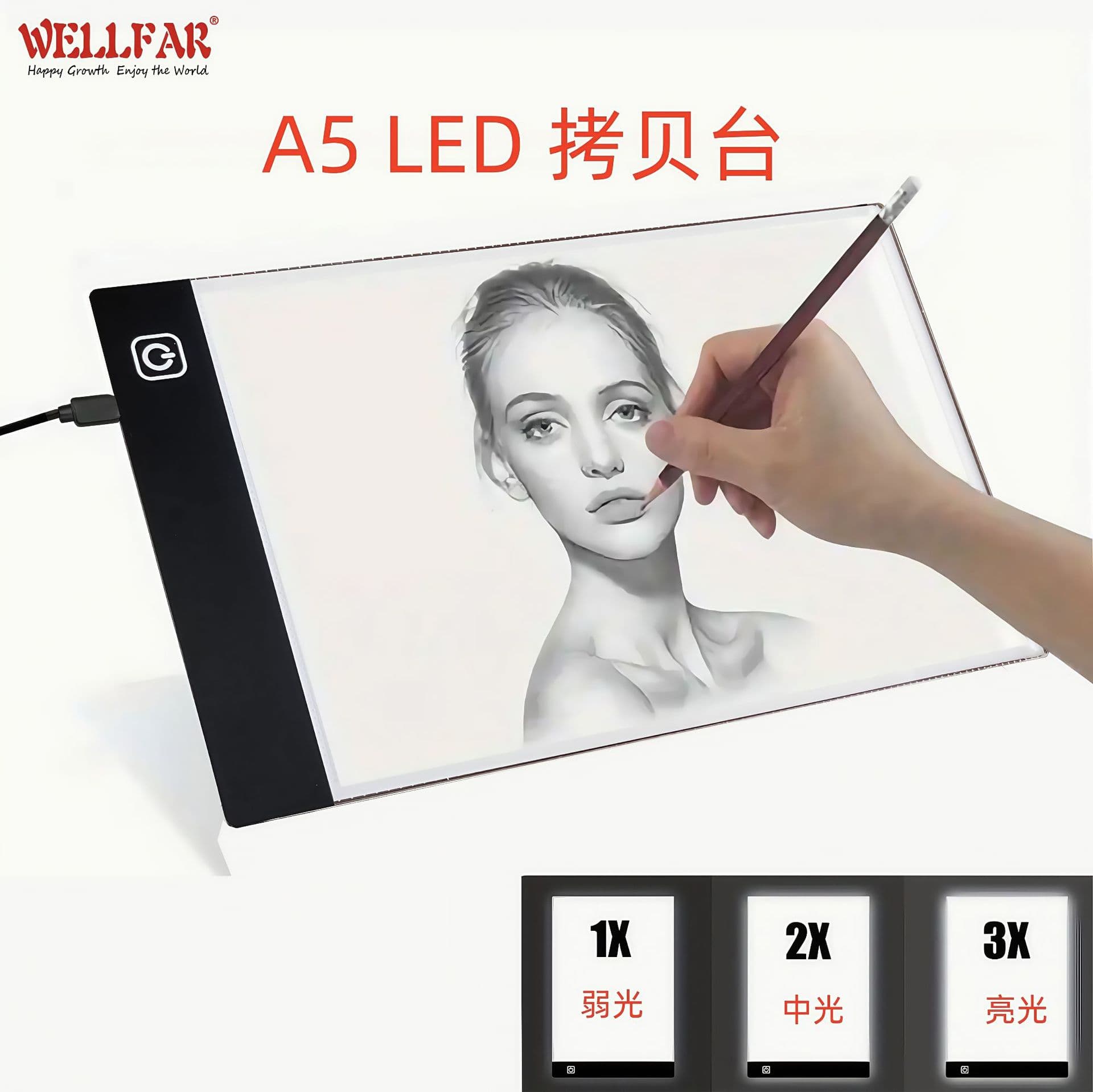 A5 LED Light Pad for Anime Sketching, Tracing Light Box, Drawing Board for Art Practice and Exam Preparation
