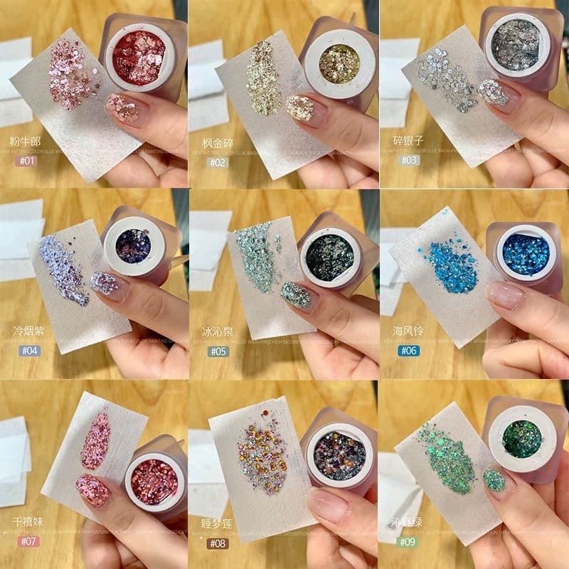 Internet celebrity manicure 2025 new nail polish glue manicure shop acrylic square tank large sequin glue tank armor oil