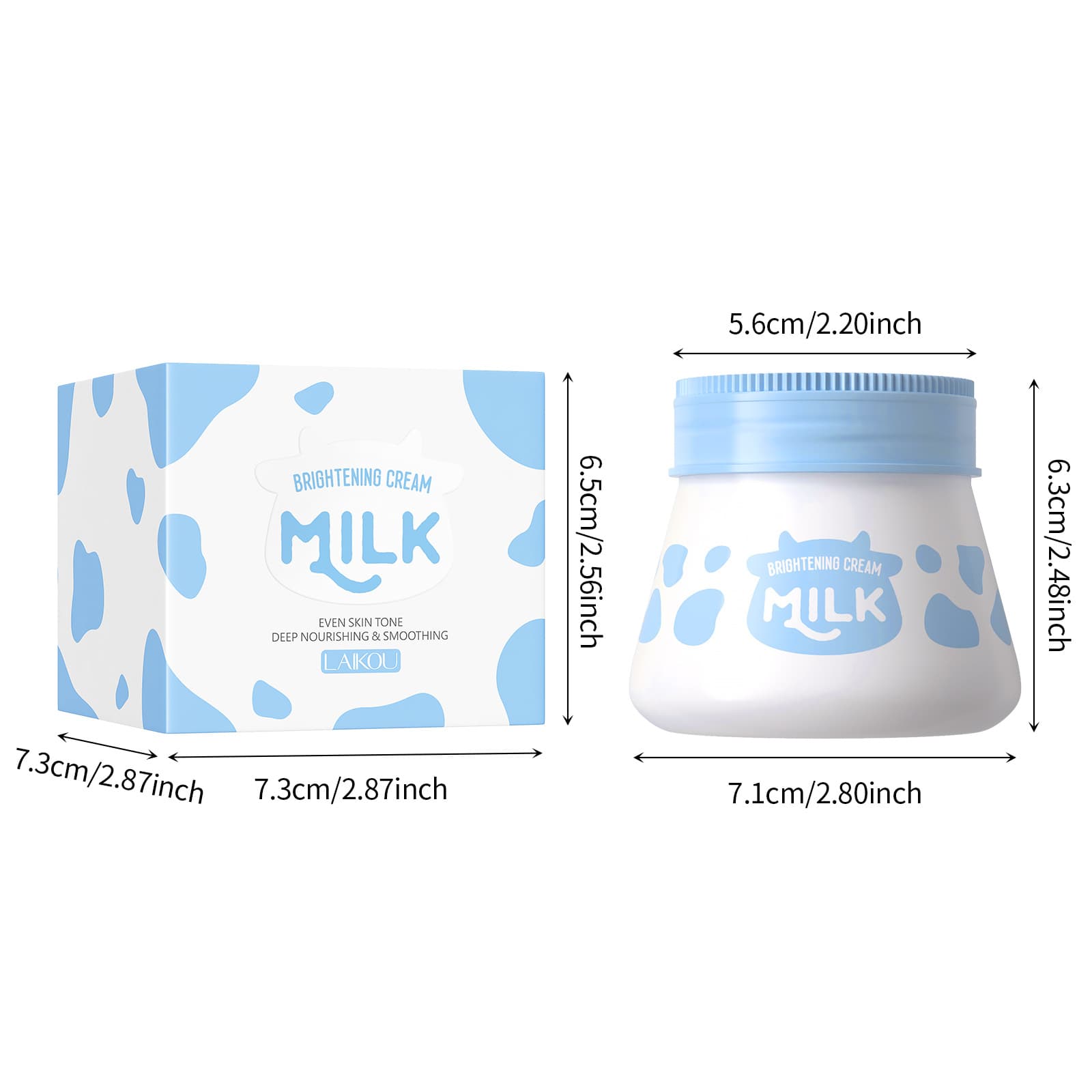 LAIKOU Milk Cream 55g Hydrating Moisturizing Nourishing Face Cream Skincare Product for Shopee AliExpress Cross-Border Supply