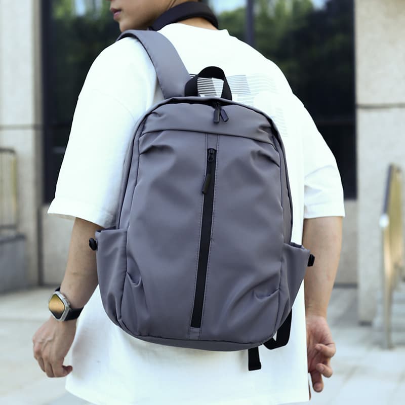 Cross-Border Casual Backpack for Men, Korean Style Trendy College Student Bag, Fashionable and Simple Commuter Lightweight Laptop Bag in Stock