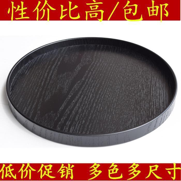 Hand-painted multi-size round wooden plates, trays, tea trays, Japanese and Korean style flat plates, tableware plates for restaurants, hotels, wine, fruit, etc.