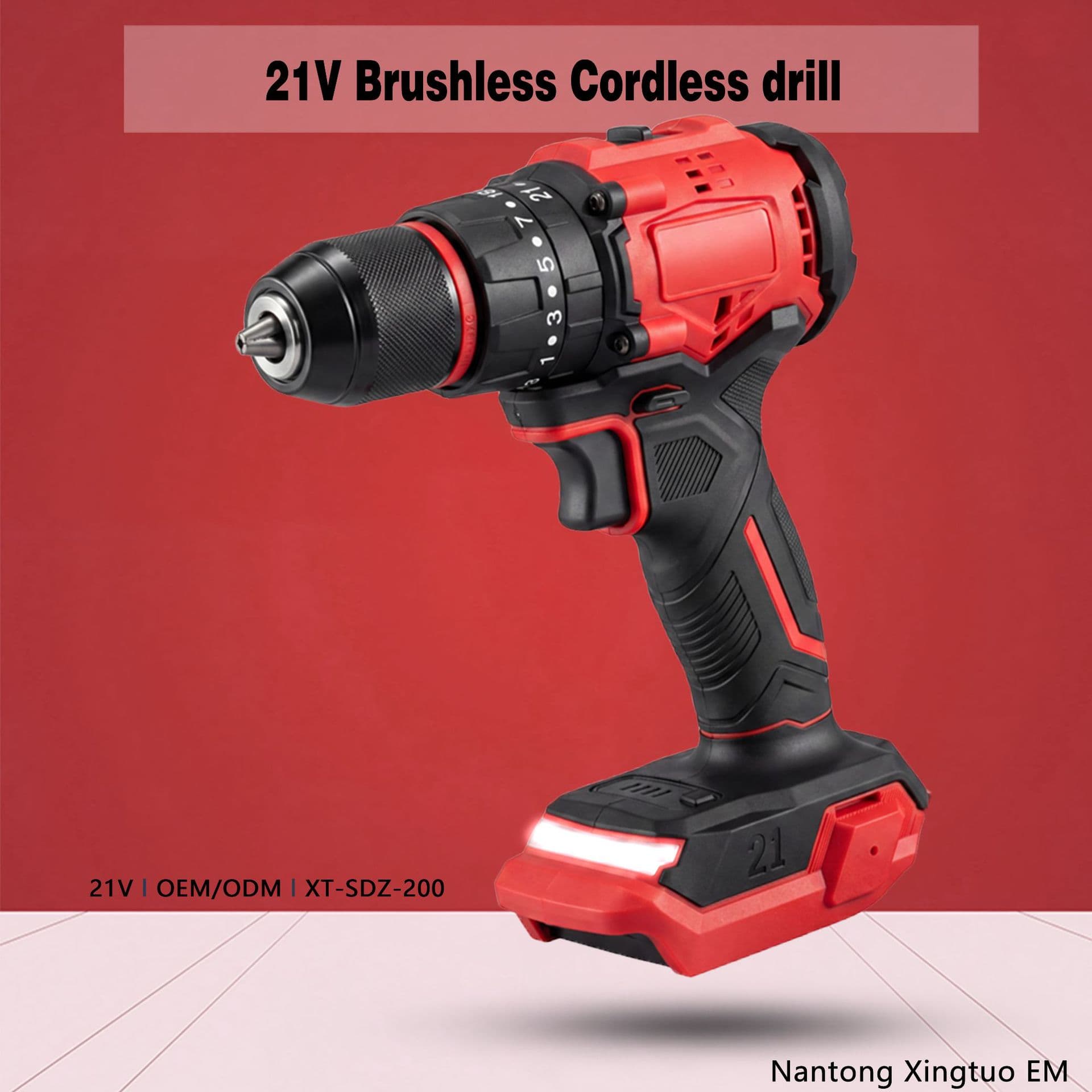 Brushless Cordless Drill 21V High Power Dual Speed Lithium Drill Handheld Wireless Power Drill for Home Use