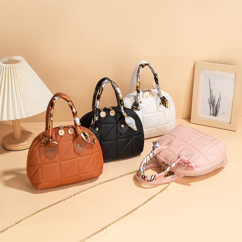 Handheld Shell Bag 2025 Ladies Bags Korean Style Scarf Embroidered Bag Cross-Border Wholesale Women's Chain Bag
