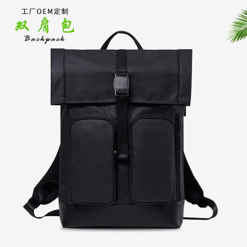 Car Accessory Gift Backpack Simple and Fashionable Roll-Top Design Backpack Custom RPET Travel Backpack
