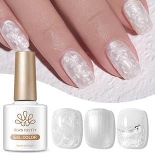 BORN PRETTY Cross-Border Nail Art Pearl White Mother-of-Pearl Thread Satin Nail Gel, Popular Texture Shell Gel