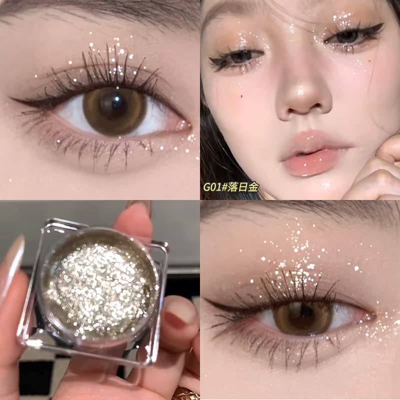 gellas Glitter Gel Eyeshadow Crushed Diamond Broken Cowboy Fine Glitter Flakes Portable Student Glitter Highlighter Eyeshadow
