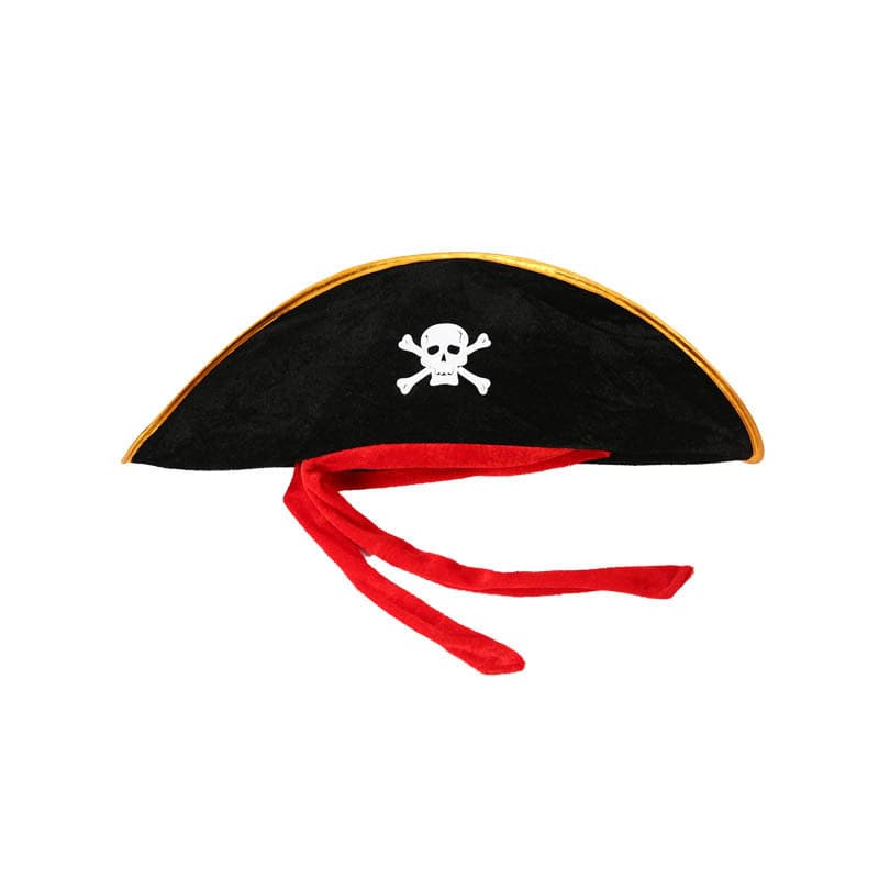 Halloween cos performance costume props Caribbean Phnom Penh Pirate Captain Hat Red Ribbon Skull Pirate Hat