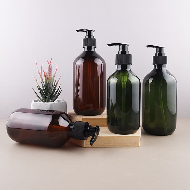 Spot bottle lotion shampoo bottle plastic bottle 300-500ml Boston round shoulder press pump bottle