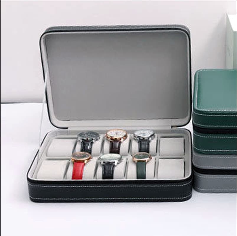 6-Slot 1012 Watch Storage Box PU Leather Luxury Watch Collection Mechanical Watch Jewelry Display Box Watch Box Wholesale