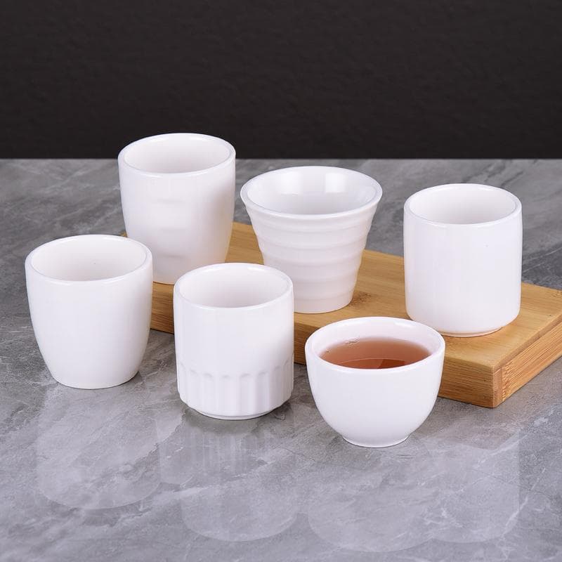 Pure White Ceramic Cup for Hotel Display, Morning Tea House, Restaurant, Dining Cup, White Porcelain Tea Cup