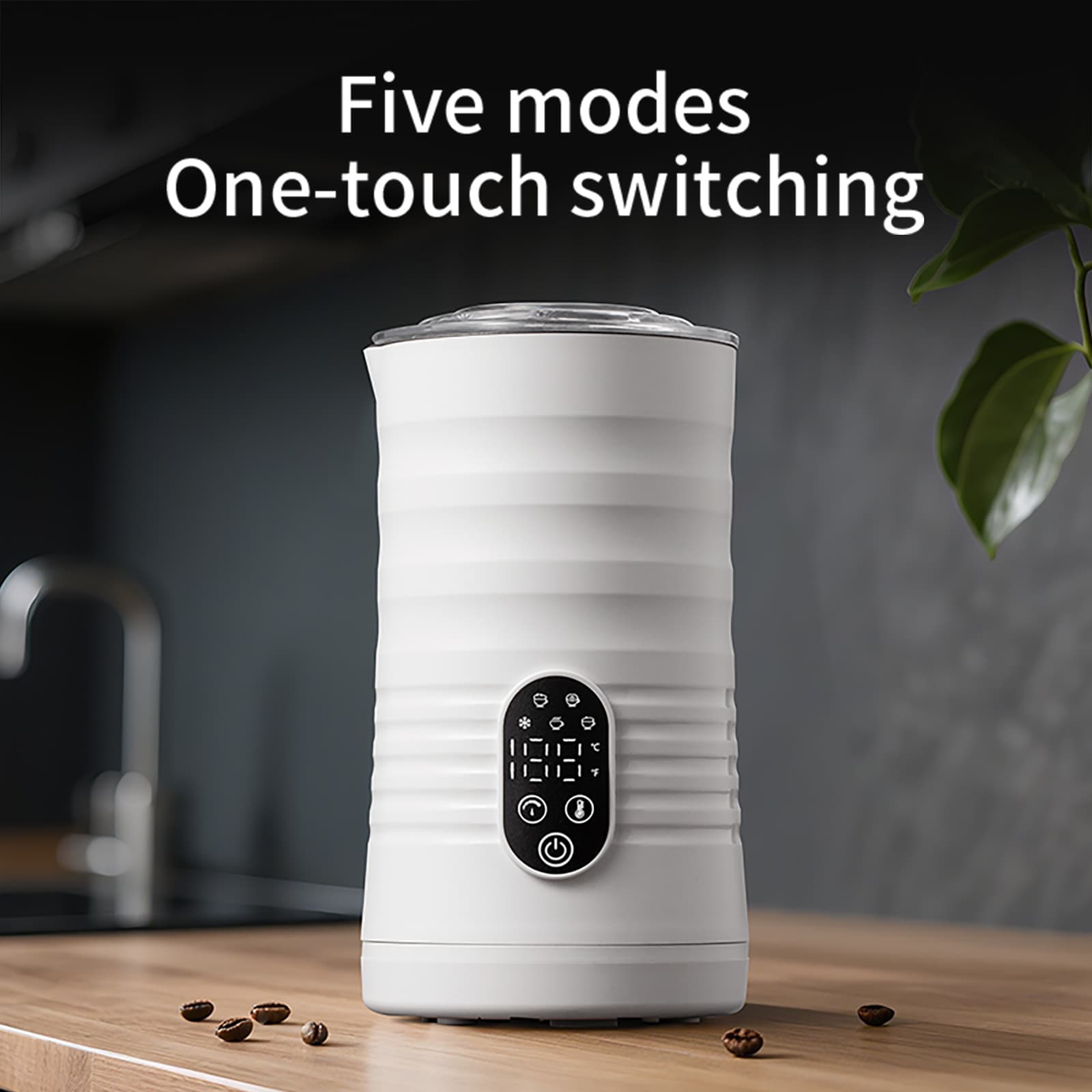 MilkFrother Milk Frother Cross-border Household MF05 Temperature Display Speed Adjustment Milk Heating Frother
