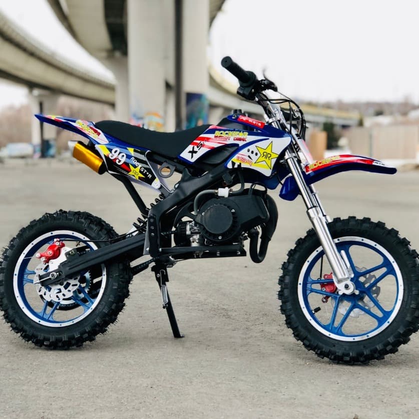 49CC Off-Road Dirt Bike All-Terrain Two-Stroke Racing Motorcycle with Electric Start Beach Scooter