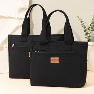 Canvas Bag Wholesale Large Capacity Tote Bag Solid Color Commuter Handheld Shoulder Bag Casual Women's Bag Manufacturer New Style Large Bag