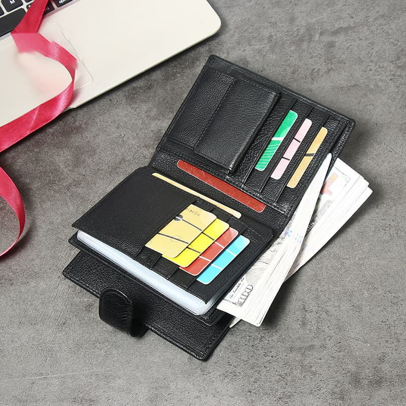 Men's Wallet Genuine Top-Grain Leather Business Short Wallet Card Holder Coin Purse Russia Cross-Border Custom Wallet