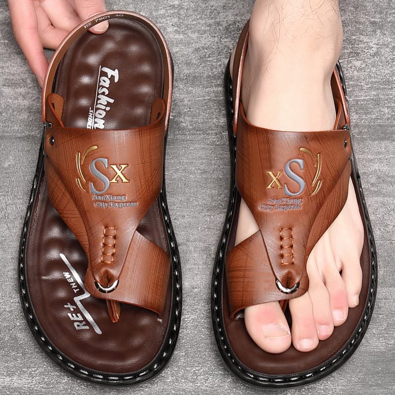 Patent Exported Latex Soft Sole Clip-On Sandals Beach Flip-Flops Dual-Purpose Toe Separator Large Size Men's Summer Casual