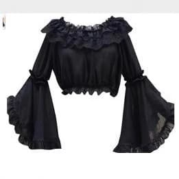 In Stock Long Sleeve Bustier Innerwear Lolita One-shoulder Puff Sleeve Base Shirt Stage Underlayer