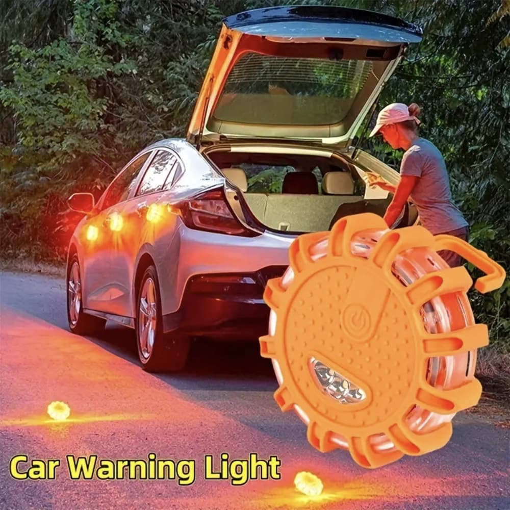 Source Manufacturer Multi-function 15LED Road Flare Battery Type 3AAA Road Emergency Rescue Warning Light