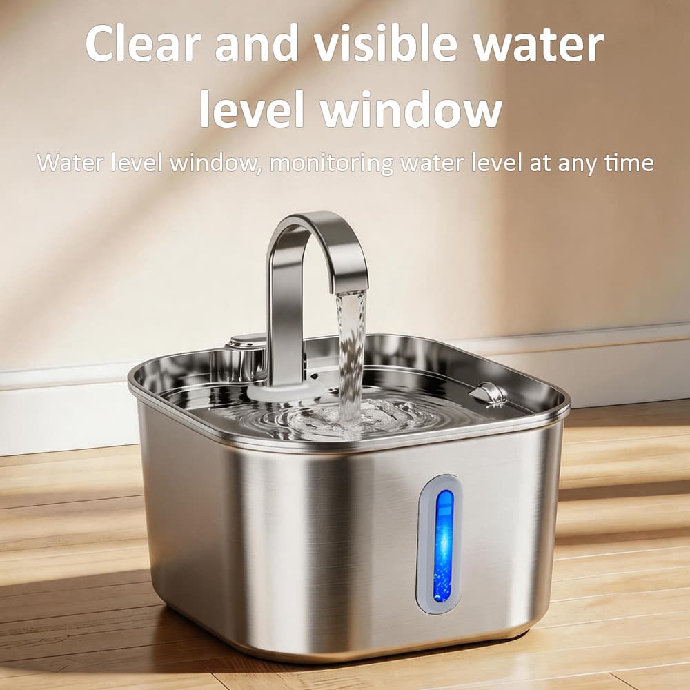 Foreign trade 2.2L cat water dispenser stainless steel pet filter small capacity constant temperature flower fountain water feeder