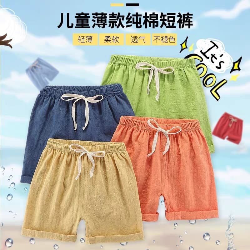 Kids Shorts, 100% Cotton, Summer Lightweight, Boys' Knee-Length Sports & Casual Pants, Girls' & Toddler Hot Pants