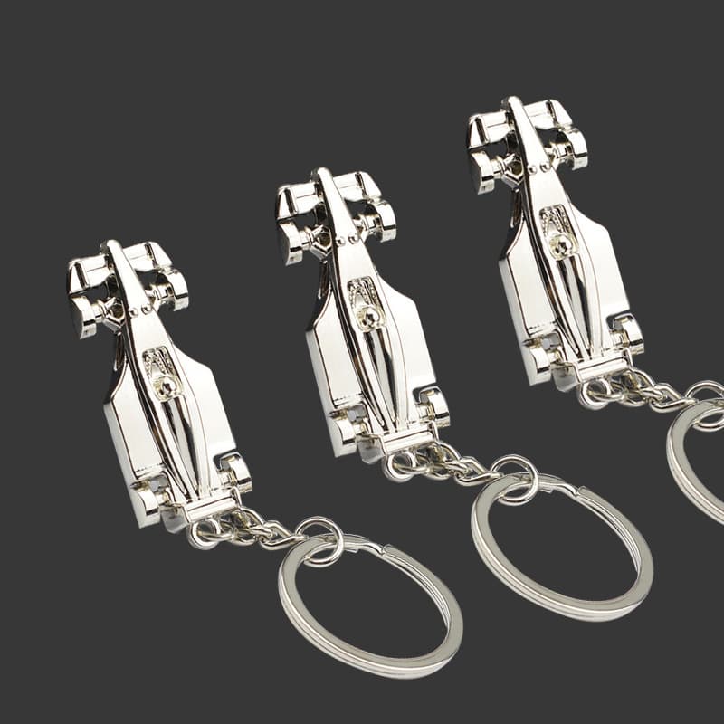 Factory direct sales creative metal keychain F1 racing car keychain engraved LOGO gift pendant wholesale