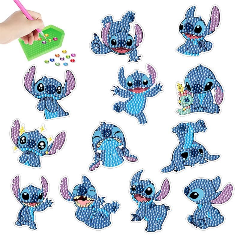 Temu Stitch Creative DIY Diamond Painting Random Sticker Decorative Cartoon Diamond Painting Handmade Sticker Dot Diamond Painting