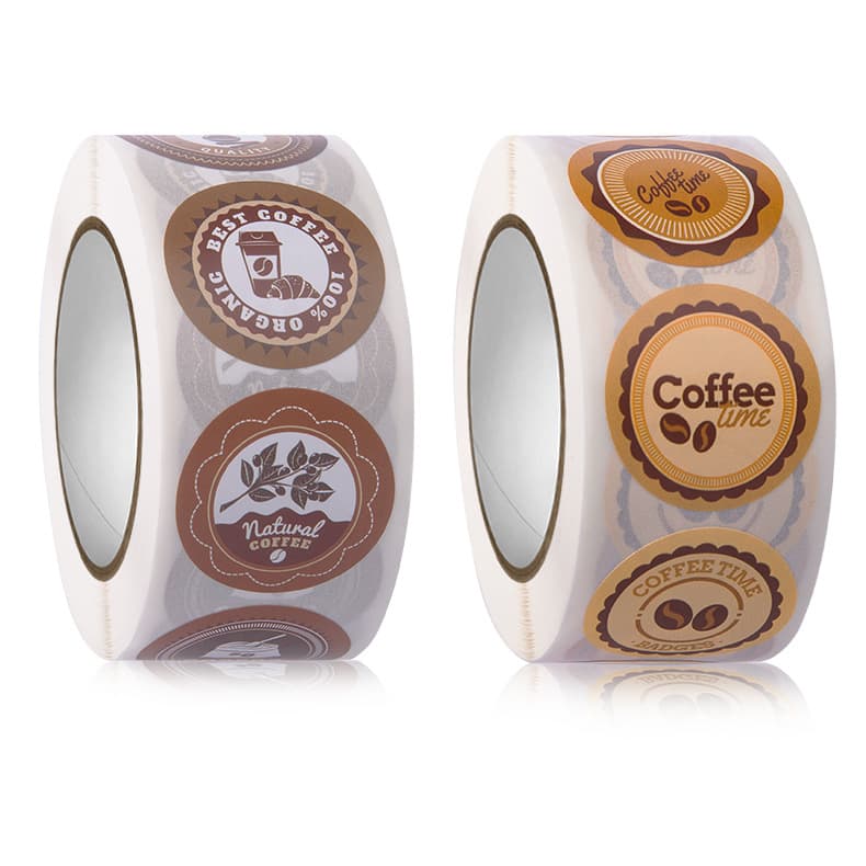 500 stickers for coffee drinks, ice cream, cold drinks, juice rolls, self-adhesive labels, decorative seals, logo stickers