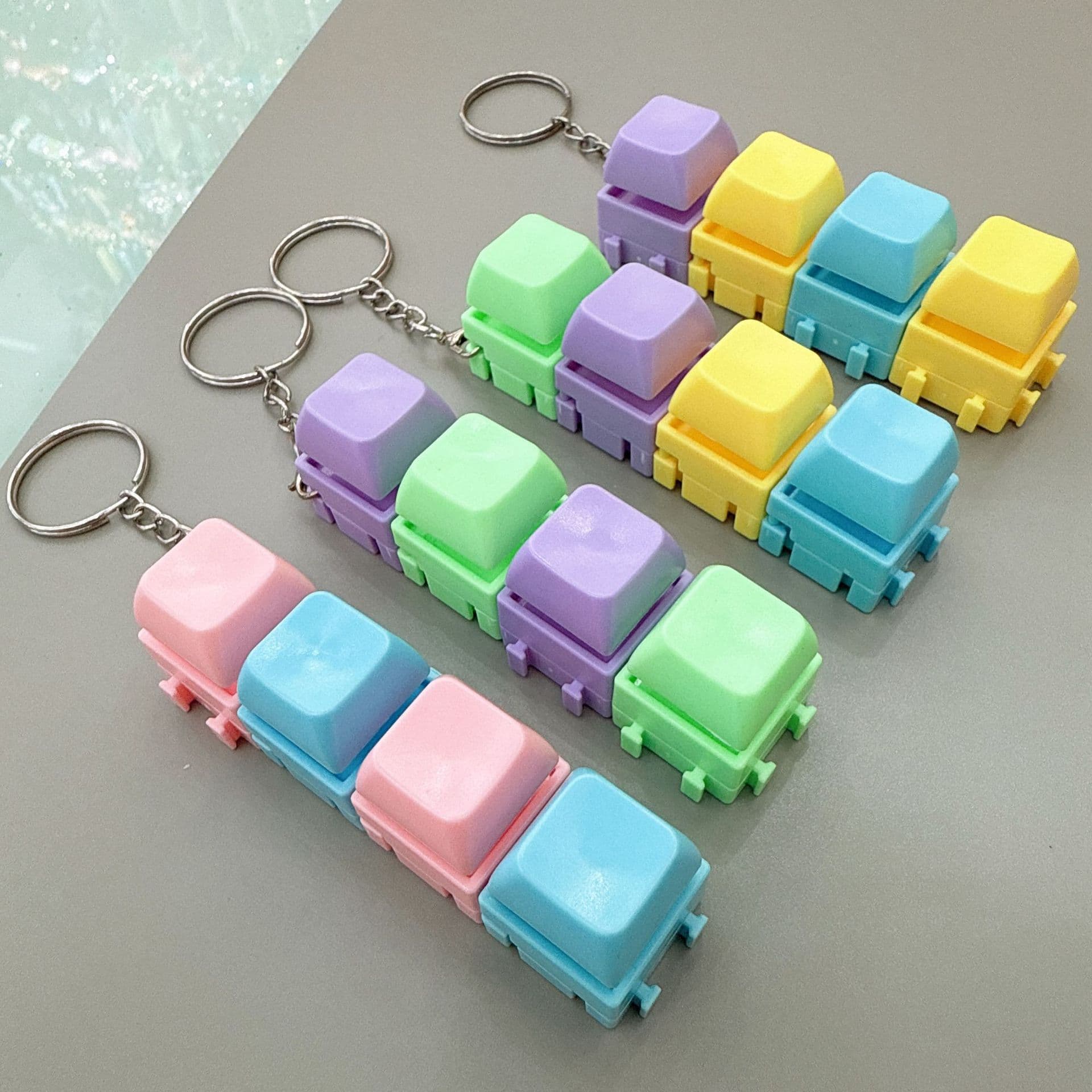 Decompression button four-button PC shell mechanical keyboard tester keychain pinch decompression button toy