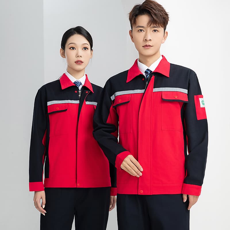 Spring and Autumn Pure Cotton Electrician Workwear Long Sleeve Men Gas Station Petroleum and Petrochemical Wear-Resistant Reflective Strips In Stock Embroidered Labor Protection Clothing