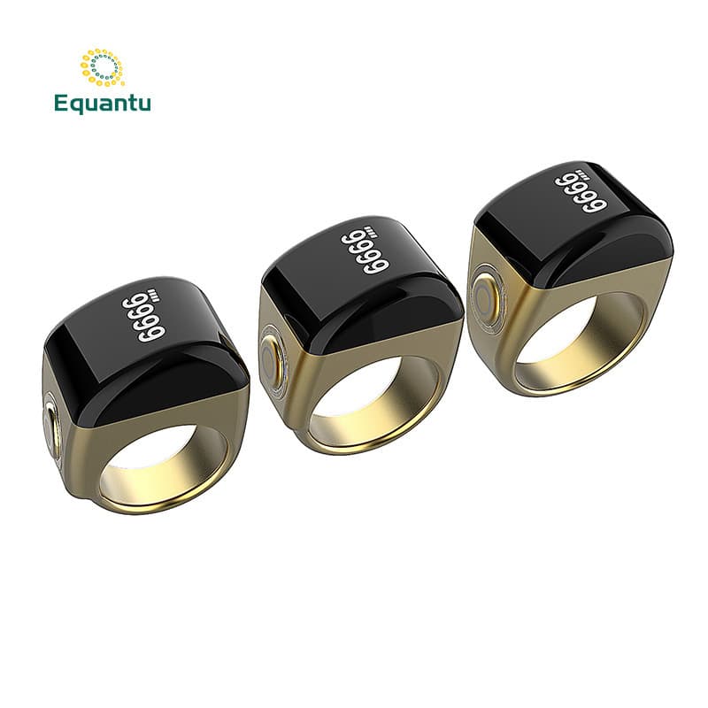 equantu smart counting ring alarm clock ceramic zinc alloy plastic ring counter cross-border popular ring