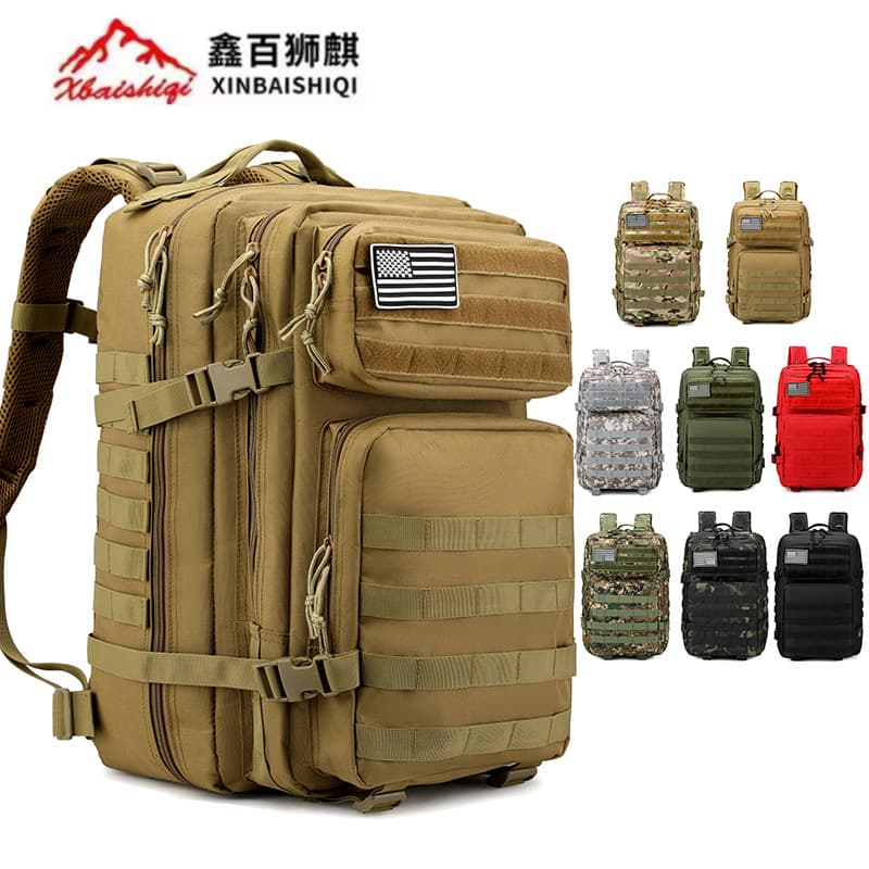Cross-border Outdoor Military Camouflage Tactical Backpack, Waterproof Sports Large Capacity Camouflage Backpack for Travel Camping