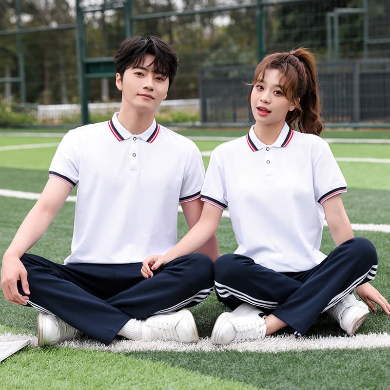 Summer Junior High School Uniform Set High School Student Short Sleeve Shorts Class Uniform Boys and Girls Summer Sports Blue Top T-Shirt