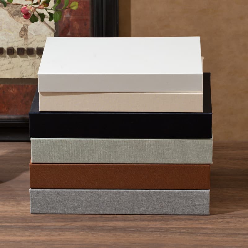 Linen and cotton fabric magnetic absorbent storage box set, model room fake book decoration, photography prop, simulated book ornament.