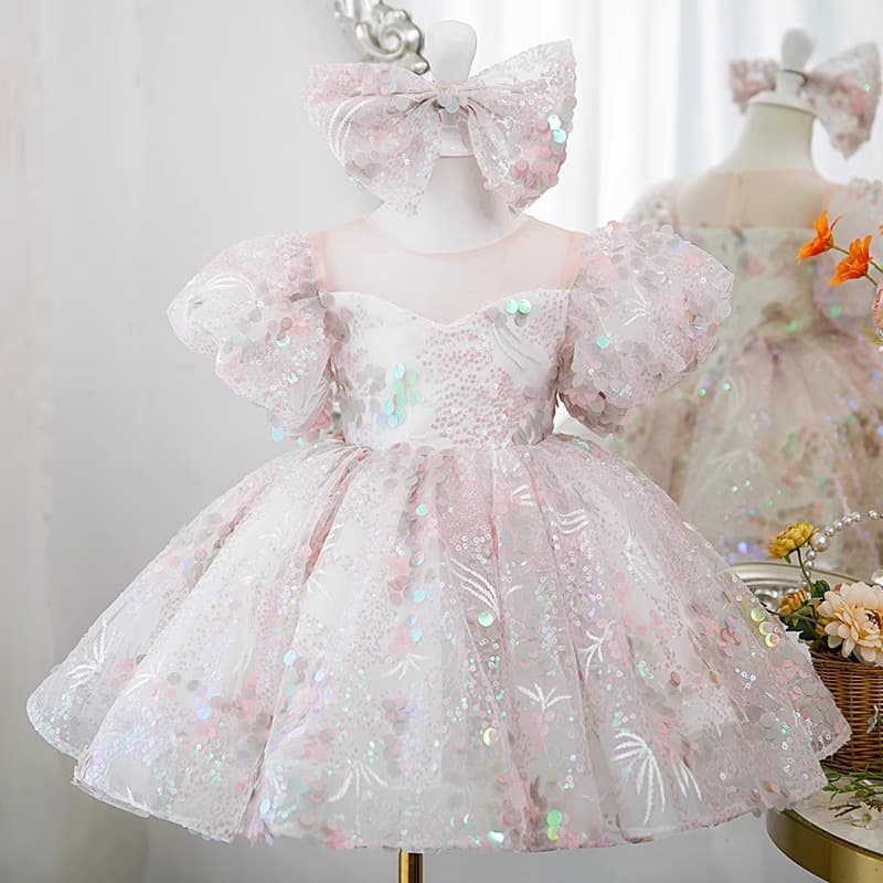 Children's Princess Dress Girls High-End Host Piano Performance Dress Girls Birthday Tutu Dress