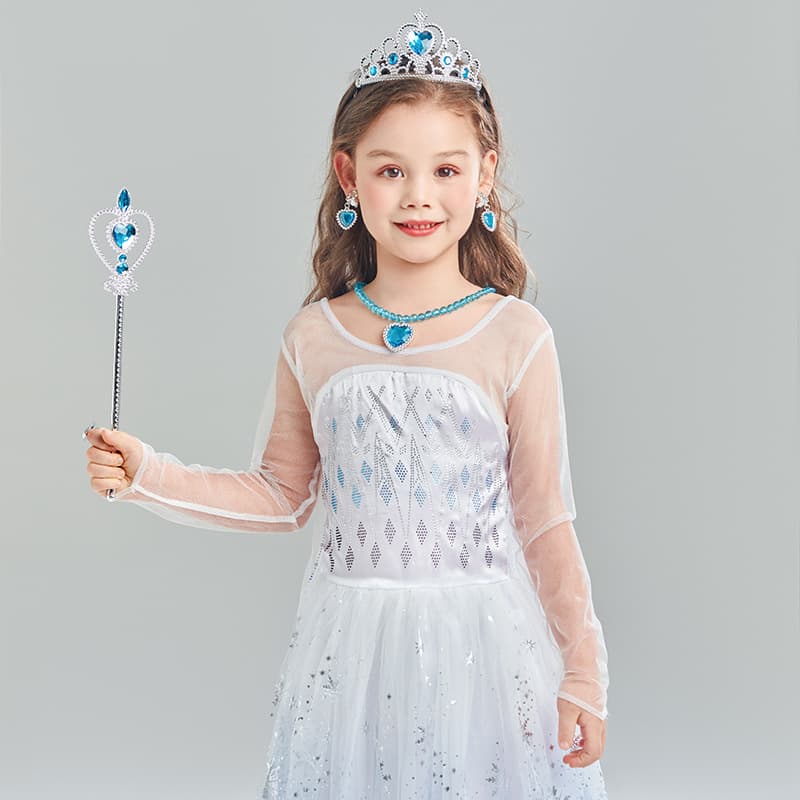 Trade Girls' Elsa Princess Dress, Spring/Autumn New Children's Dress, Little Girl's Birthday Gown, Puffy Skirt