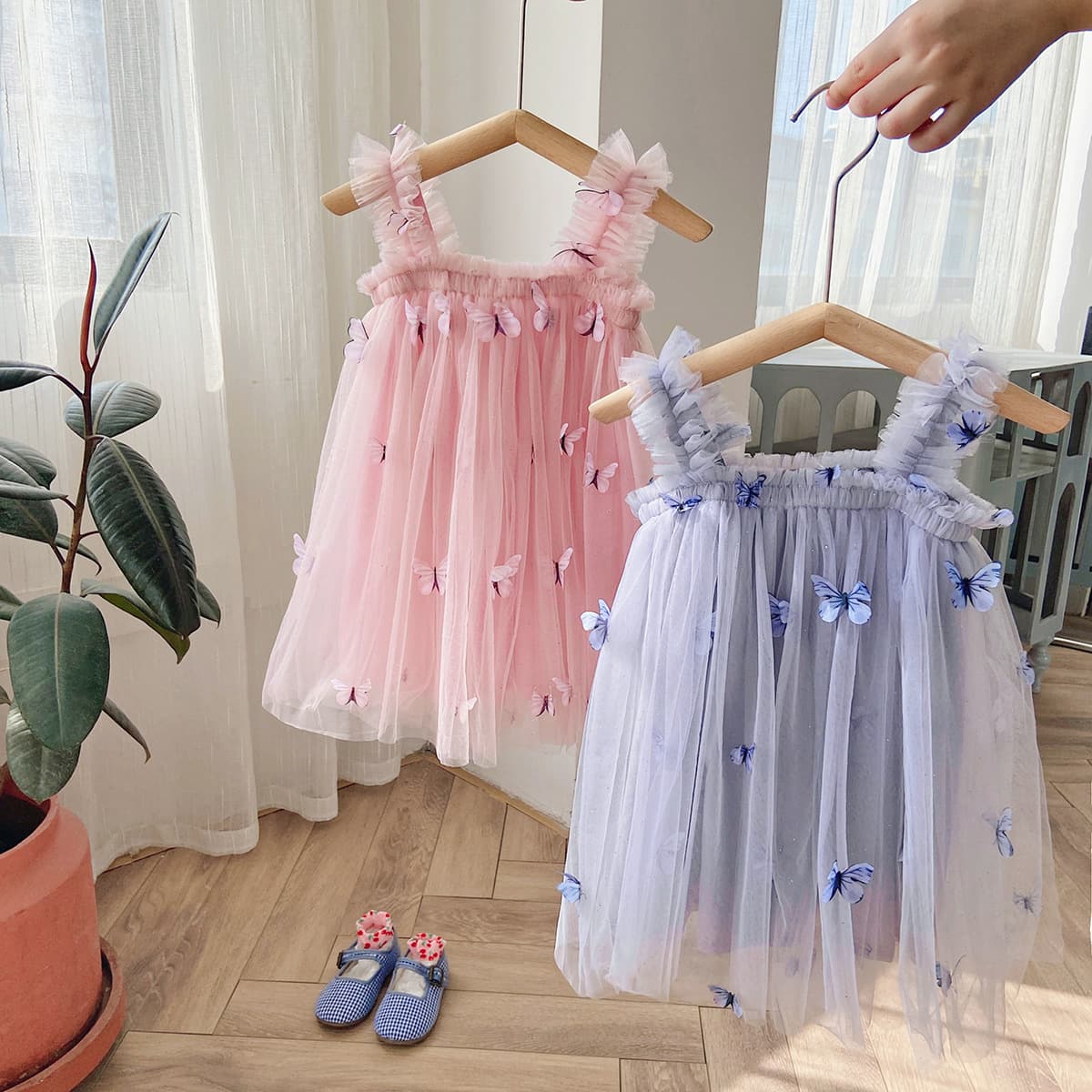 Girls' Summer Princess Dress, Baby Girl Vest Dress, Little Girl Fashionable Halter Mesh Dress