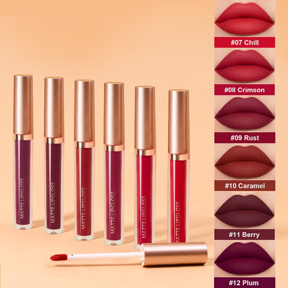 Amazon Cross-Border Best-Selling Non-Stick Cup Lip Gloss Lip Tint Set Matte Velvet 6-Color Lipstick Set Export Wholesale