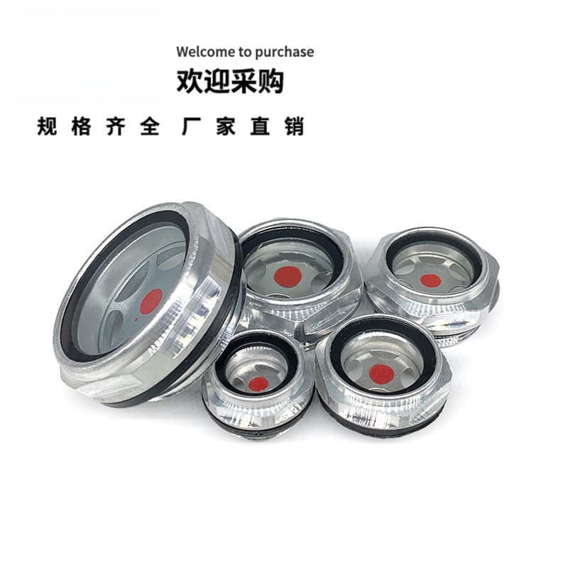 Oil gauge, oil sight glass, oil window, screw-in aluminum oil sight glass, air compressor oil sight glass, reducer oil window, oil level sight glass
