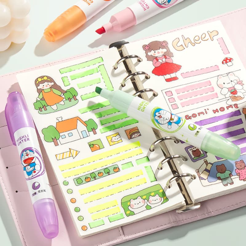 New limited edition Crayon Shin-chan double-headed highlighter wipeable marker high-looking and cute stationery office essentials