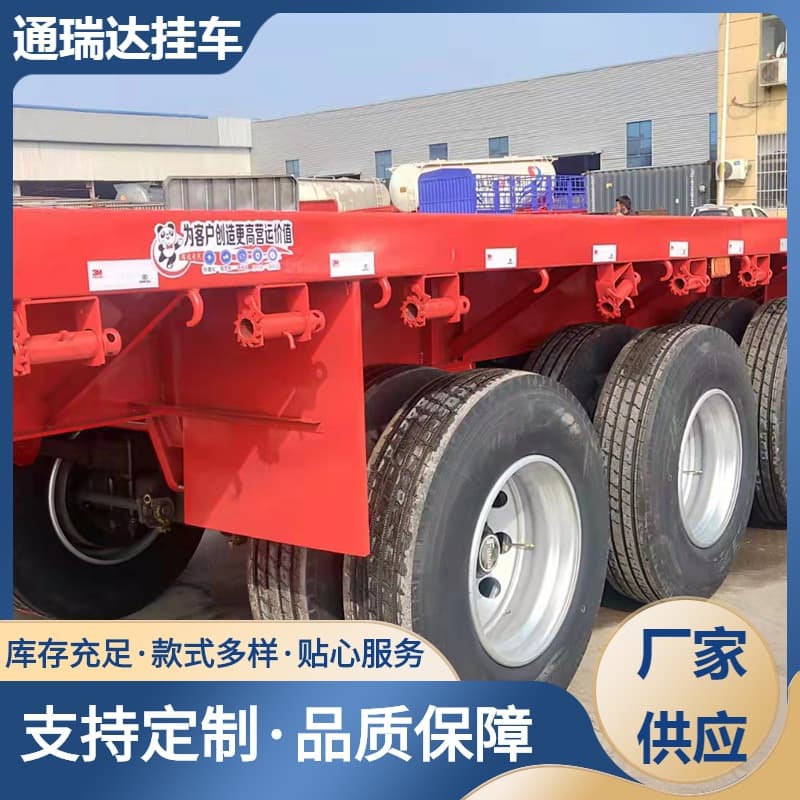 Export to Libya 40ft container flatbed semi-trailer, heavy semi-trailer container transport vehicle