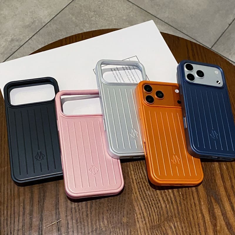 Compatible with iPhone 17 Pro Max Case Metal Striped Large Hole Premium Apple 16 Shockproof 15 Protective Cover