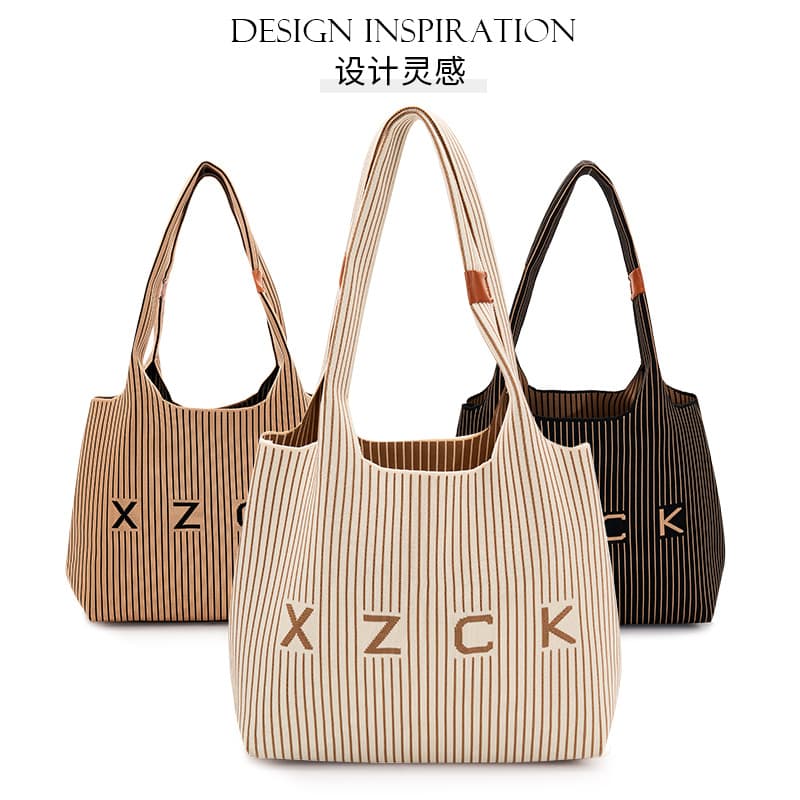Tote Bag Knitted Bag Knitted Handbag Wrist Bag Tote Bag Shoulder Bag Foldable Washable Niche Knitted Bag