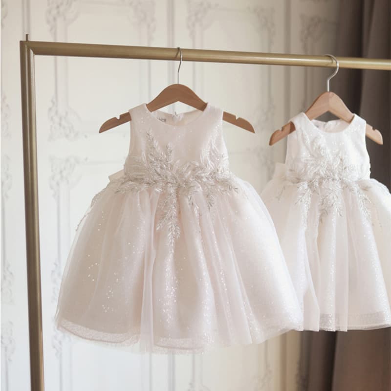 Baby Flower Girl Wedding Dress 2026 New Children's Host Piano Performance Costume Princess Dress for Birthday and Evening Wear