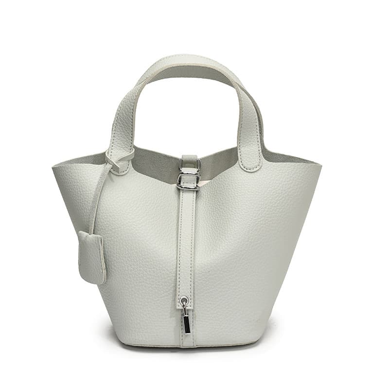 Cross-Border Trendy Simple Picotin Bag for Women 2025 New High-End Commuter Bucket Bag Lychee Pattern Handbag