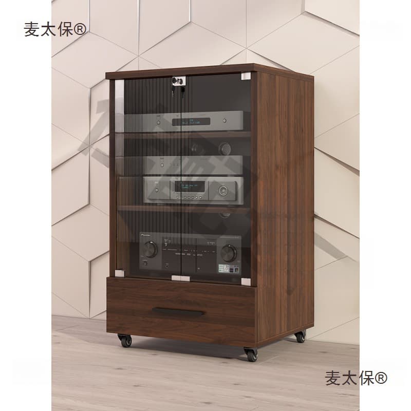 Standard version amplifier cabinet professional audio cabinet solid wood KTV with lock equipment cabinet home audio cabinet Makita